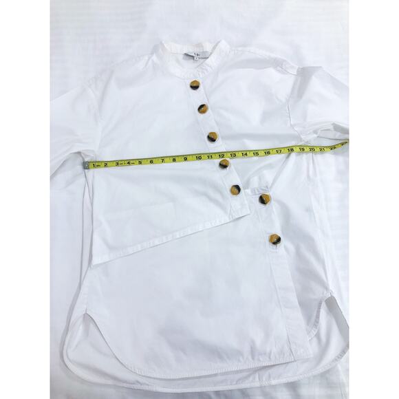 Tibi Asymmetrical Cotton Button Up Shirt - Picture 8 of 11